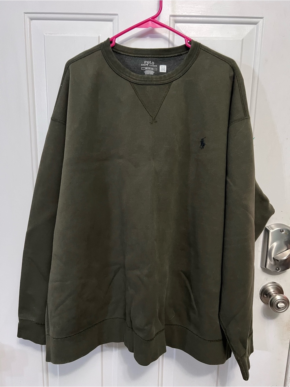 NWOT Polo Ralph Lauren Men’s 3XB Big & Tall Olive Green Crewneck Sweatshirt Pony